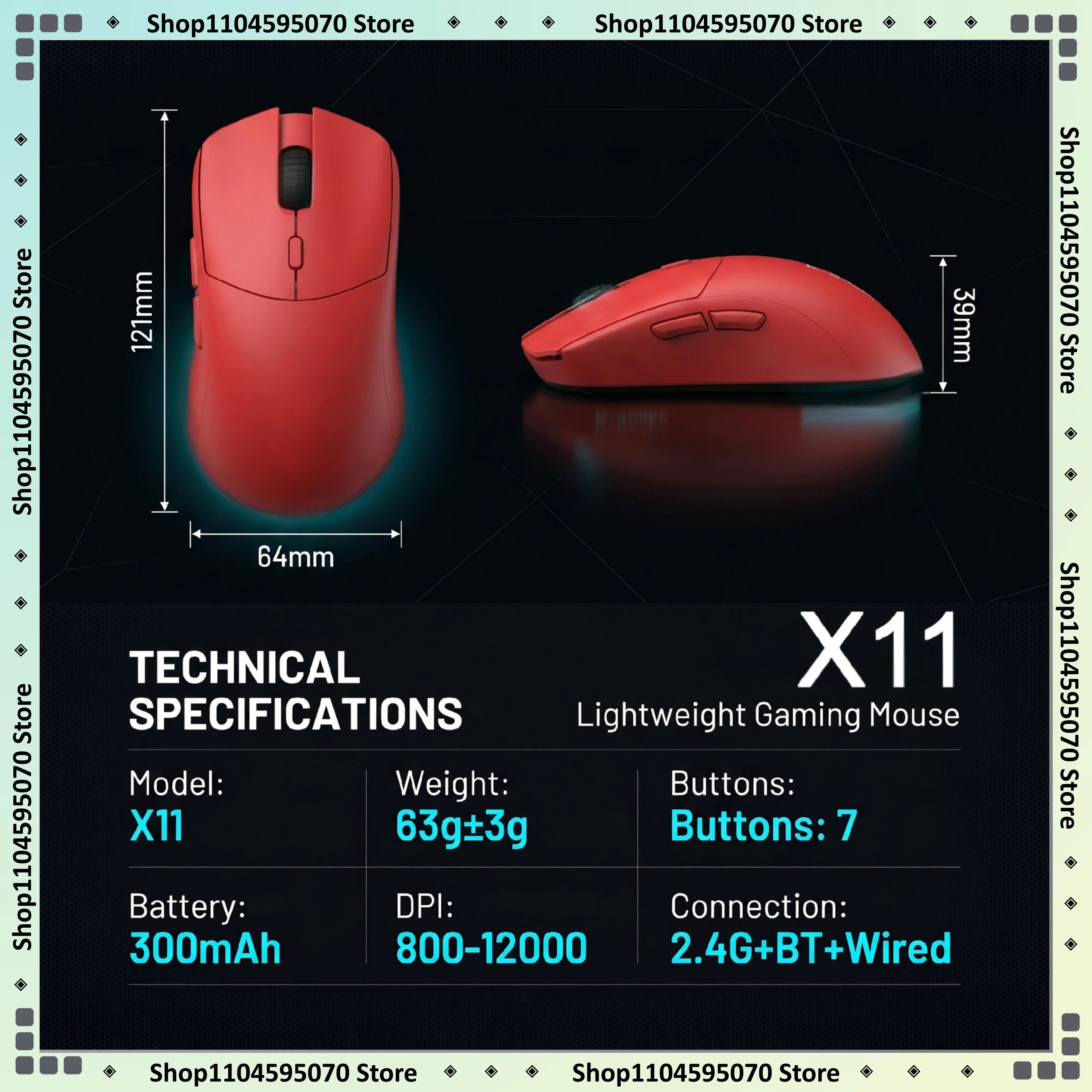 X11 Multi‑Color Wireless Mouse Black White Orange Red Ergonomic Design Mouse For PC Laptop Desktop Office Gaming