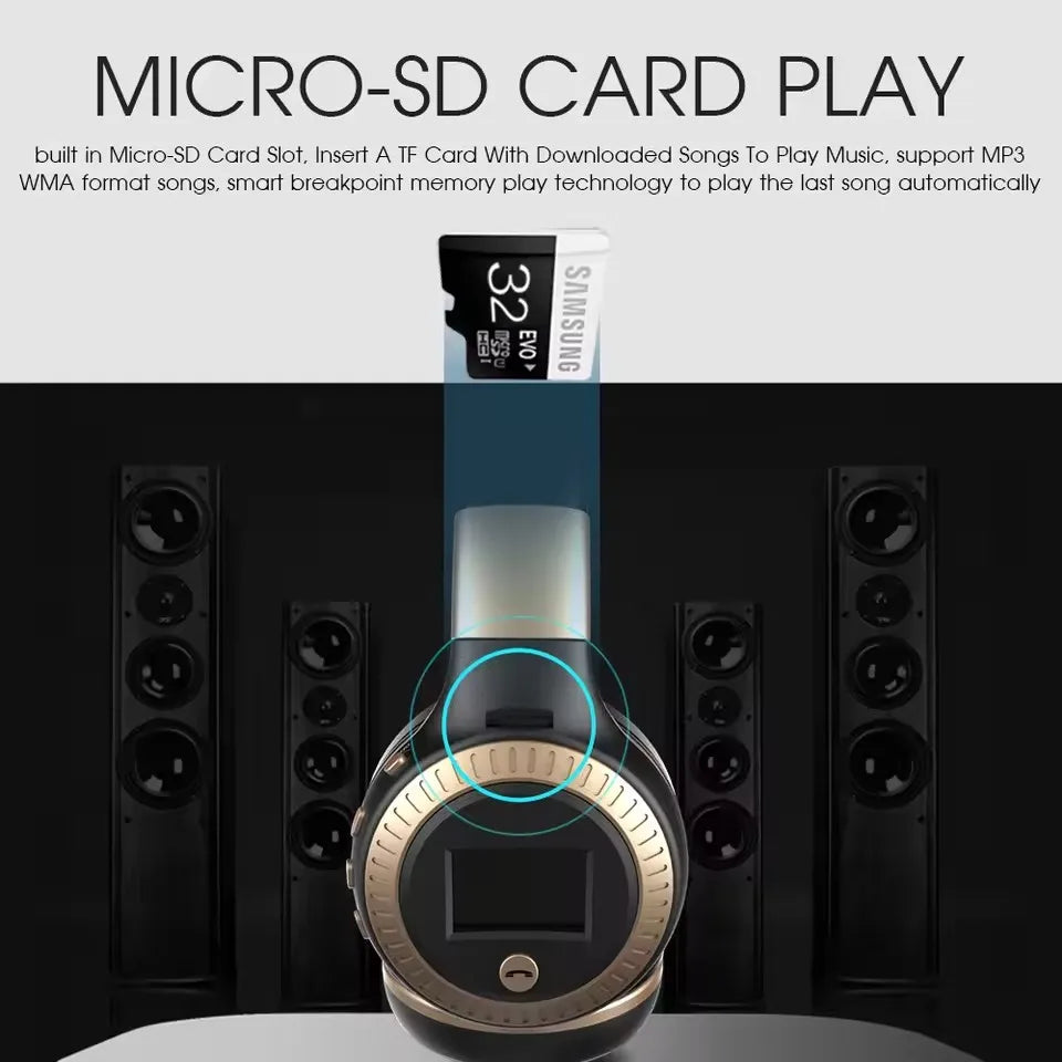 ZEALOT B19 Bluetooth Headphone Wireless Headset Over Ear HiFi Stereo Bass Support AUX Micro SD Card Microphone