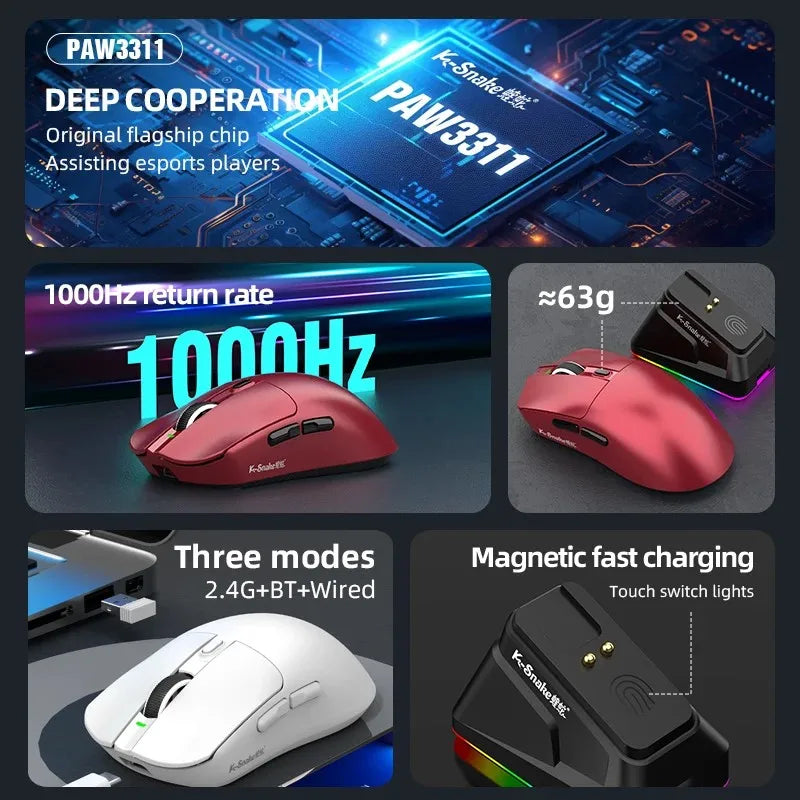 X11 Multi‑Color Wireless Mouse Black White Orange Red Ergonomic Design Mouse For PC Laptop Desktop Office Gaming